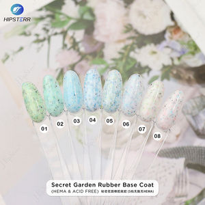 Nueva Llegada, Base de Goma con Lentejuelas Amarillas SIN ÁCIDO, Base de Brillo Rosa Natural SIN HEMA, Esmalte de Gel Nivelador con Lentejuelas Azules - Product Image 4