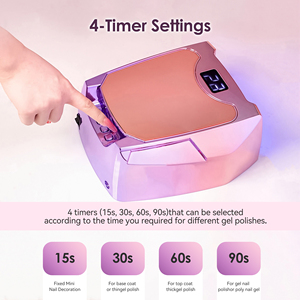 Lâmpada <span class=keywords><strong>UV</strong></span> LED Recarregável Profissional Yaqin 135W de Nível Salão, Logo Personalizado, 5200mAh Sem Fio, para Esmalte e Técnico de Unhas, Metal e Plástico - Product Image 4