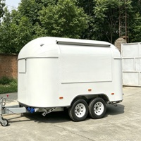 Camionnette de restauration haut de gamme en fibre de verre et aluminium pour la vente de pizzas, glaces et bonbons, avec réfrigérateur, certifiée ISO9001, style rétro