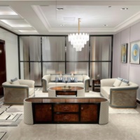 Ensemble de canapés sectionnels en cuir contemporains Furnistyle 7 places pour salon