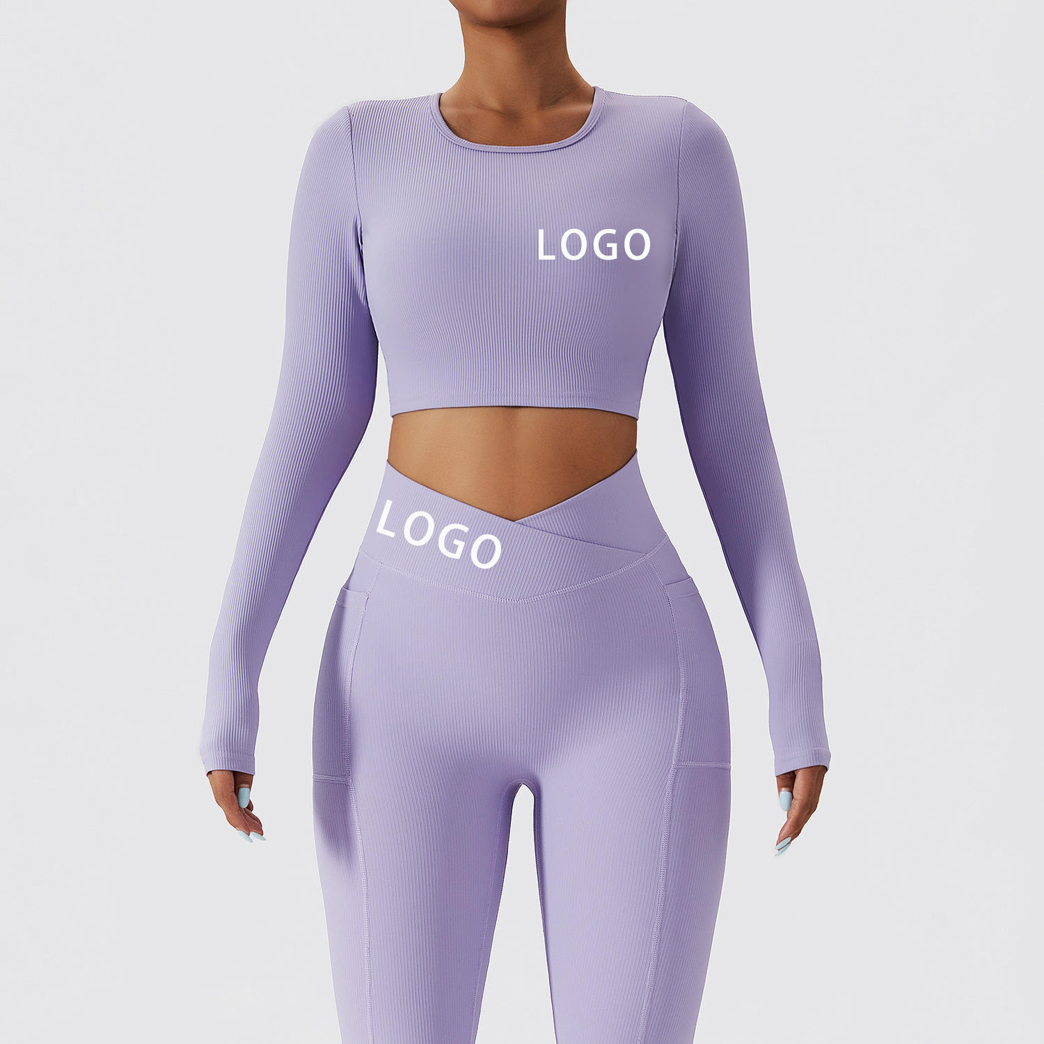 Customized logo Fitness Yoga Top Women's Stretch Quick Drying Sports Top Crop Top with Tank Short Long Sleeve 3 Types