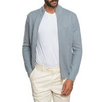 Cardigan en cachemire et laine pour homme, sur mesure, OEM, ODM, fermeture éclair, hiver, manches longues, tricoté, décontracté, vêtements en tricot pour homme