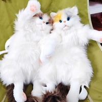 Sac à dos en peluche chat calico réaliste 2025, sac à main en peluche doux, jouet mignon de collection, boîte cadeau pour les amoureux des chats, 31cm-50cm 14
