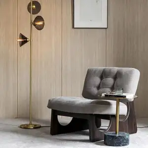Nordico metà del secolo moderno accento sedie per soggiorno wabi-sabi pelle finta poltrona laterale senza braccioli