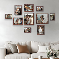 En stock, livraison rapide, cadre photo en bois noir de 6 pouces, pour mur ou table, cadre photo en MDF, décoration intérieure