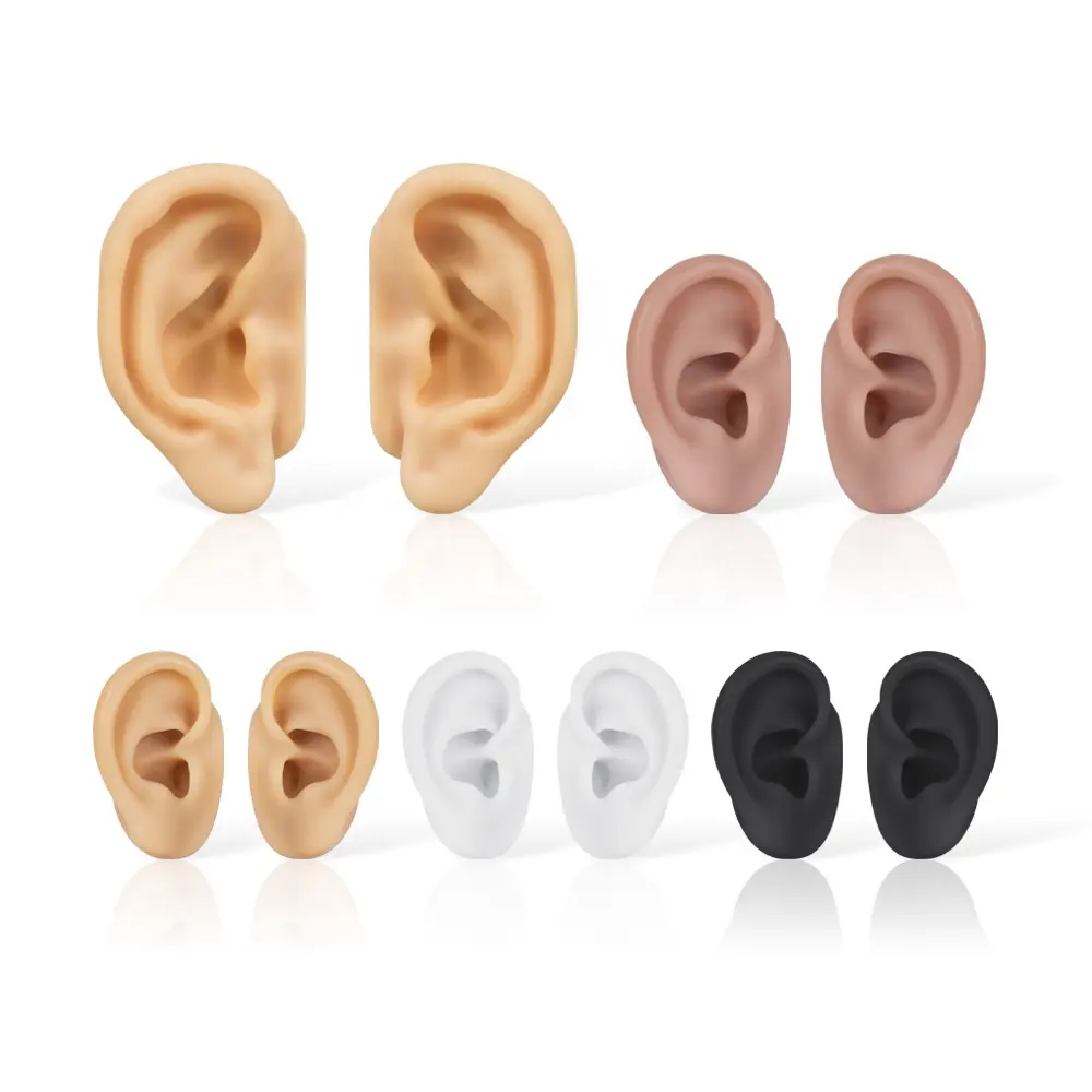 Modello di orecchio in gel di silice 3D per l'udito 1:1 modello di orecchio umano simulazione display puntelli strumenti didattici piercing all'orecchio pratica tatuaggio