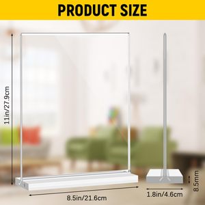 Support de présentation en acrylique transparent A4 en forme de T, cadre <span class=keywords><strong>photo</strong></span> double face, porte-panneau de table, résistant à l'eau, anti-UV/écran soyeux - Product Image 2