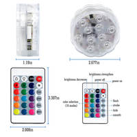 Wasserdichte RGB Unterwasser-LED-Leuchte 16 Farben Fernbedienung Batteriebetrieben Party-Dekor Zubehör für Pool Brunnen Großhandel
