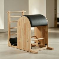Machine de Pilates Reformer avec baril en bois et échelle pour le yoga et l'entraînement physique
