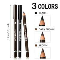 Crayon à sourcils et eye-liner waterproof double fonction en bois, personnalisable avec logo, longue tenue, sans transfert, directement de l'usine