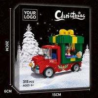 Set de Bloques de Construcción de Camión de Bebidas Navideño Personalizado de 315 Piezas, Juguete de Construcción 3D DIY con Caja de Regalo, Ladrillos STEM, Marca Privada OEM