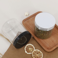 Pot en plastique de 500 ml de qualité alimentaire en vrac, sans BPA, avec couvercle à vis, transparent, pour le stockage de bonbons, biscuits, grains de café et snacks