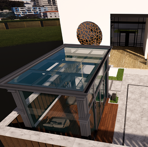 ห้องกระจกขนาดใหญ่พร้อมโครงสร้างอะลูมิเนียมสำเร็จรูป เหมาะสำหรับบ้านสมัยใหม่ ลานบ้าน และสวน - Product Image 3