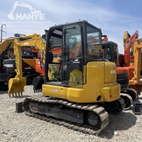 Mini-excavatrice sur chenilles d'occasion Kobelco SK55SR 5,5 tonnes d'origine japonaise, à bras court, moteur Yanmar, pour la construction urbaine et l'aménagement de jardins