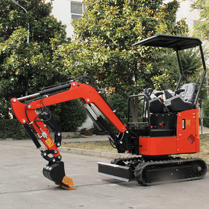 Mini-excavatrice sur chenilles de couleur rouge avec un rayon de braquage court pour la construction agricole et le terrassement de canaux fluviaux - Product Image 2
