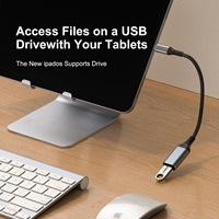 15cm USB tipe-c 3.1 ke USB 3.0 kabel OTG dengan TPE Material Braid Shielding 3A pengisian cepat garansi 12 bulan