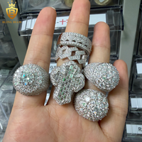 Offre Spéciale – Bagues en Argent Sterling 925 avec Moissanite VVS1, Bagues Moissanite Iced Out pour Hommes, Bagues Moissanite Hip-Hop, Testées au Diamant (GRA)
