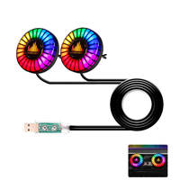 2 en 1 Lampe rythmique à commande vocale pour voiture Lumière rythmique pour l'intérieur de la voiture Couleur RVB Lumières musicales Sync pour lampe de décoration de voiture