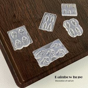 Moules en silicone transparent de qualité alimentaire pour nail art <span class=keywords><strong>japonais</strong></span>, motifs papillon, coquillage, rose, forme rectangulaire pour manucure DIY - Product Image 2