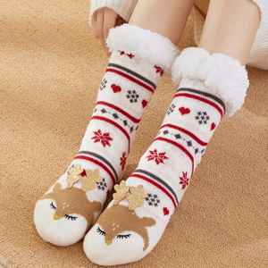 High Quality Indoor Thermal Fleece Lined <strong>Socks</strong> Winter Warm Fuzzy Anti Slipper <strong>Socks</strong> <strong>Fluffy</strong> Sherpa <strong>Grip</strong> <strong>Socks</strong> for Women - Product Image 2