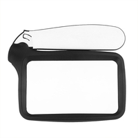 Portable Small HD LED Light 3X Rectangular Foldable Handheld Magnifying Glass Magnifier for Inspection Jewelry Reading Reader