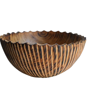 Bol de service fait main pour hôtel et restaurant Vente en gros Design simple Bol en bois d'acacia arrondi pour fruits et salade - Product Image 6