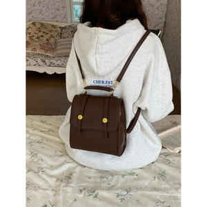 American Retro <b>Backpack</b> <b>Brown</b> Detachable Strap Magnetic Buckle Water Resistant Everyday Commuter Student Bag Spring 2023 - Product Image 3