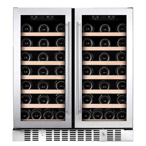 Vinopro Morden phong cách 176L tủ lạnh rượu vang 74 chai kép khu vực tủ lạnh thiết bị tủ đông lạnh rượu vang