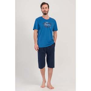 Conjunto Deportivo para Hombre CEPLI, Cuello Redondo, Manga Corta, Pantalones Capri - Color Índigo - Product Image 1