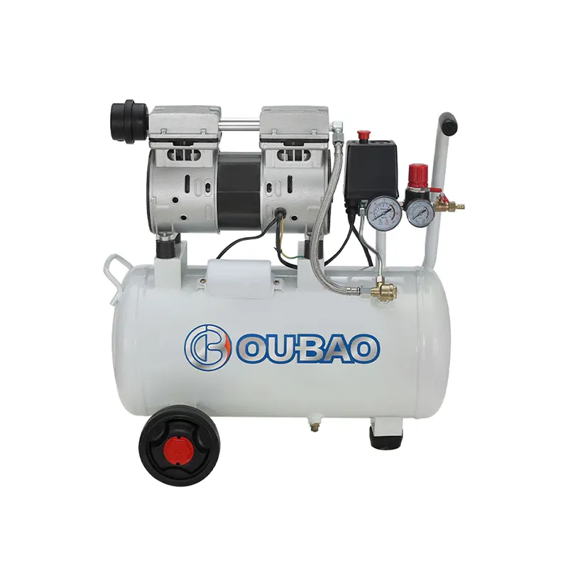 OUBAO Novo Compressor de ar portátil de pistão único de 6 galões e 1 cilindro, mini ultra pequeno, sem óleo, para pintura e pulverização
