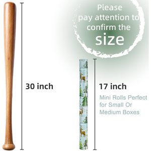 MAYPLUSS Christmas Wrapping Paper 17 In X 33 Feet Watercolor Deer Tree Print Eco Friendly Double Side Roll - Product Image 6