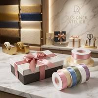 Ruban en satin polyester double face de 2,5 cm x 20 yards, ruban uni pour emballer des gâteaux, des cadeaux, des bouquets floraux, des nœuds faits à la main, décoration