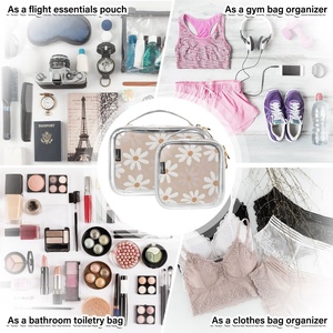 Produits Tendances 2025 Nouveautés Trousse de Maquillage Portable Transparente en PVC Résistante à l'Eau pour Femme Motif Fleur de Marguerite Hawaïenne Personnalisée - Product Image 6