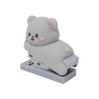 BESTLINE Agrafeuse Mini en Plastique Ours Mignon 500 Agrafes Kawaii Fournitures de Bureau Scolaires Cadeau Enfants OEM Logo Personnalisé Vente en Gros