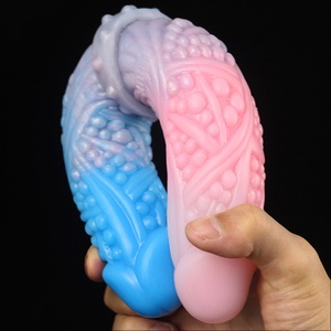 LUUK Unique Design Coquettish Red Whole Body Granular Double Head <b>Dildos</b> Realistic Penis for Women - Product Image 3