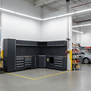 Steel Assembled <b>Tool</b> <b>Boxes</b> Storage Cabinets Key <b>Lock</b> 2 Doors Floor Mount Workshop Garage Large Combination Cabinet - Product Image 6