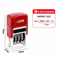 Tampon encreur Lizao Text Date, en plastique, rectangulaire, personnalisable, avec date, mois et année réglables, pour le bureau et les enseignants