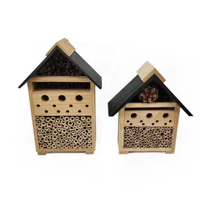 Insect Bee House Hanging Outdoor Insect House Decoration Wood Bee And Butterfly Houses