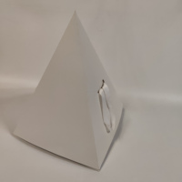 Emballage pyramidal en papier artistique personnalisé avec options de finition brillante ou mate pour chewing-gum, sucre, huile d'olive, lait, sushi, aliments et éponges