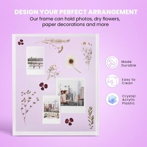 Cadre photo flottant en acrylique transparent 11,8''x10,2'' pour photos 8x10 et 12 impressions <span class=keywords><strong>Instax</strong></span> <span class=keywords><strong>Mini</strong></span>, cadre photo double face en acrylique - Product Image 4