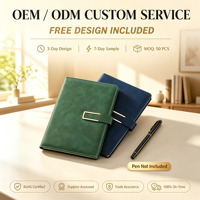 Ensemble cadeau d'affaires A5 en gros du fabricant, personnalisation de carnet en cuir PU avec logo imprimable, carnet A5 avec boucle en U