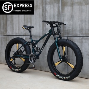 Vélo de montagne à double frein à disque, cadre en acier à haute teneur en carbone, tout-terrain, plage, <span class=keywords><strong>neige</strong></span>, pour hommes, femmes, jeunes, suspension souple, amortisseur 4.0 - Product Image 5