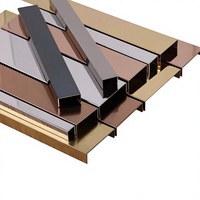 Profilé en acier inoxydable pour panneau mural, carrelage, plafond, décoration de fond, finition or rose, cuivre, argent, noir, profilé en U