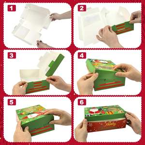 Cajas de Regalo Navideñas Transparentes con Diseño de Muñeco de Nieve, Papá Noel, Alce y Pan de Jengibre para Fiestas Navideñas - Product Image 2