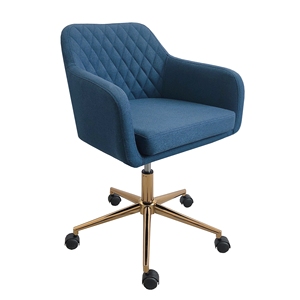 Çapraz bacaklı tasarım döner ev Modern lüks su geçirmez ayarlanabilir yükseklik altın krom taban yönetici ergonomik ofis koltuğu - Product Image 1