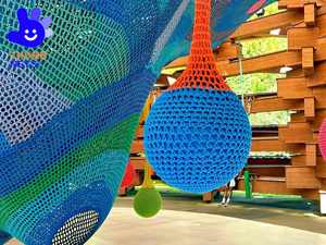 ハニカム レインボー クライミングネット 室内遊具 かぎ針編み ロープネット 屋外遊び場 室内かぎ針編み遊び場用 - Product Image 6
