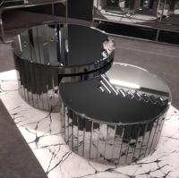 Table basse avec miroir au design personnalisé, meuble d'appoint de salon, support et ensemble de table basse, table basse moderne