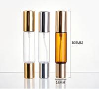 Flacon de parfum double tête 10 ml en gros, vaporisateur et roll-on 2-en-1, flacon en verre à bille pour sous-conditionnement, échantillon gratuit