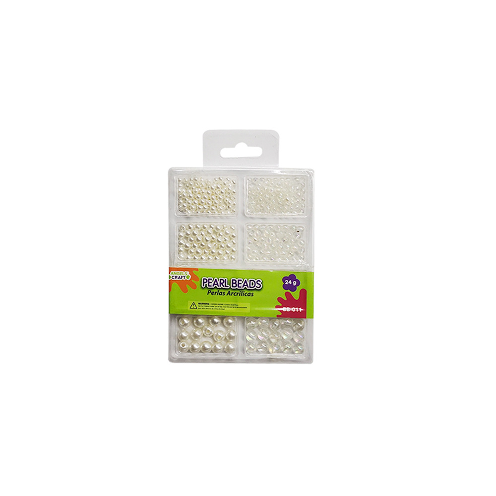 Boîte de perles blanches DIY (9*13,4 cm)