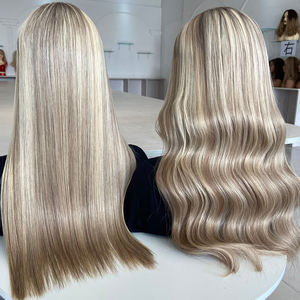 Perruque médicale Lace Top Full Cap Cheveux humains européens de luxe naturels Cheveux vierges à cuticules Perruques pour femmes Amincissement des cheveux Prêt à expédier - Product Image 1